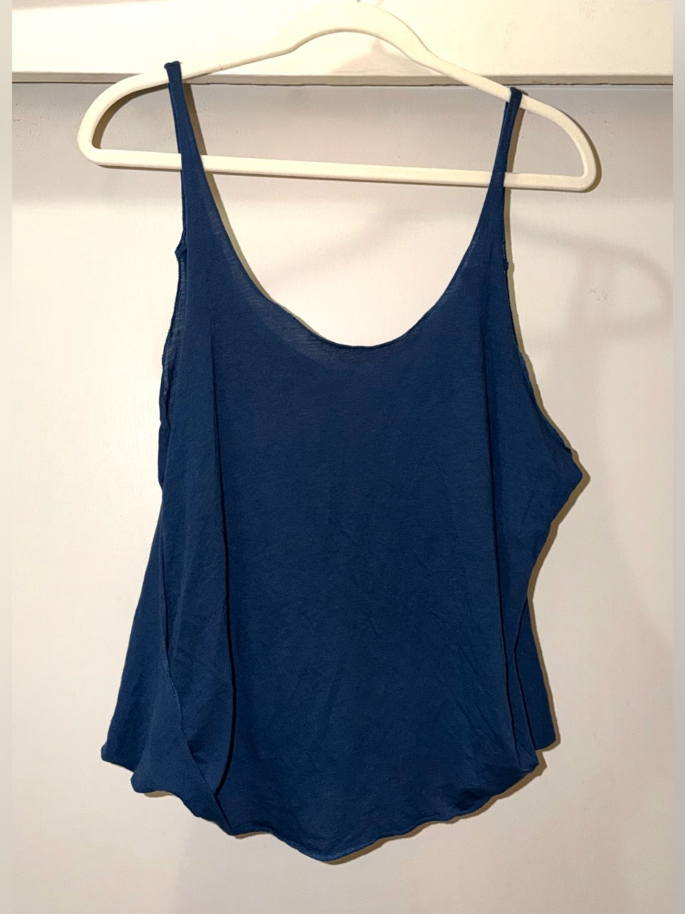 We The Free Free People Navy Blue Boho Tank Top Pima Cotton Modal S